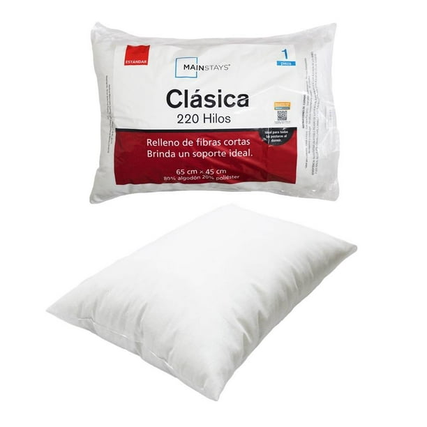 Almohada clásica de microfibra y latex extra suave Color Blanco Tamaño 70 cm