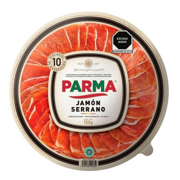 Jamón serrano Parma charola 150 g