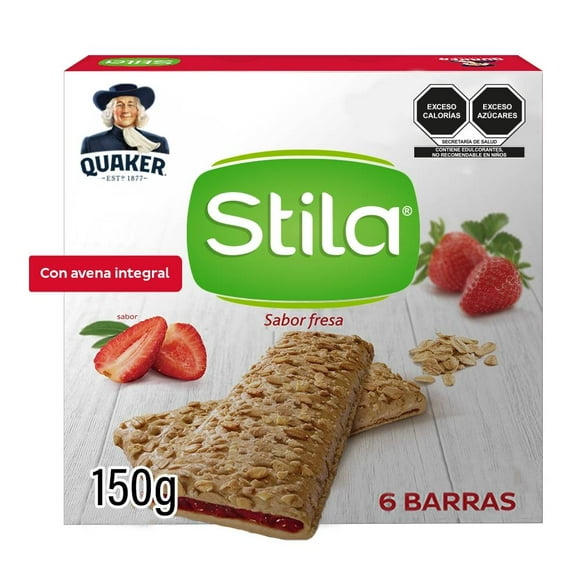 Barras de avena Quaker Stila sabor fresa con 6 pzas 25 g c/u