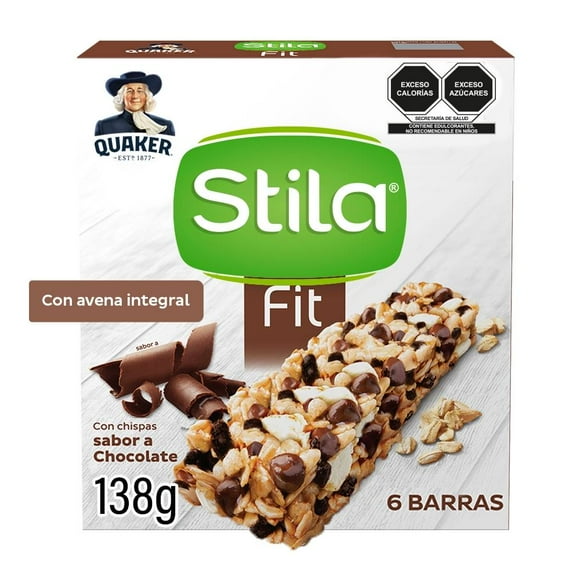 Barras de avena Quaker Stila fit sabor chocolate 6 pzas de 23 g c/u