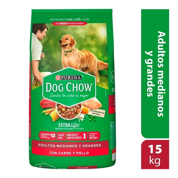 Alimento para Perro Dog Chow Extra Life Adultos Medianos y Grandes 15.0 kg