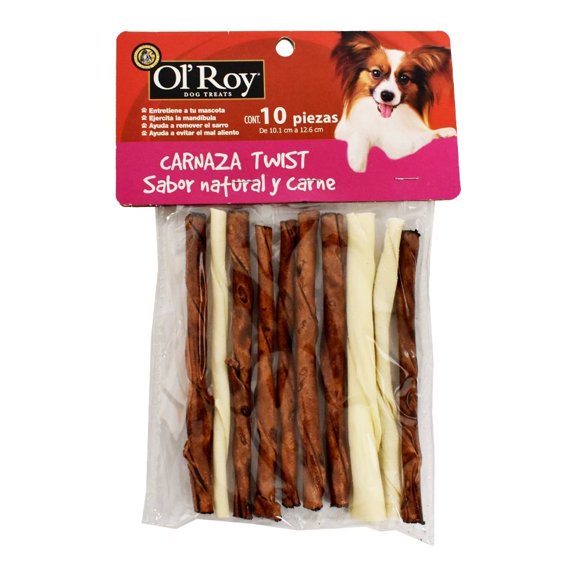 Carnaza para Perro Ol'Roy Twist Sabor Natural y Carne 10 pzas