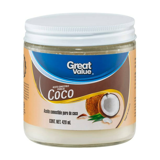 Aceite Great Value puro de coco 420 ml