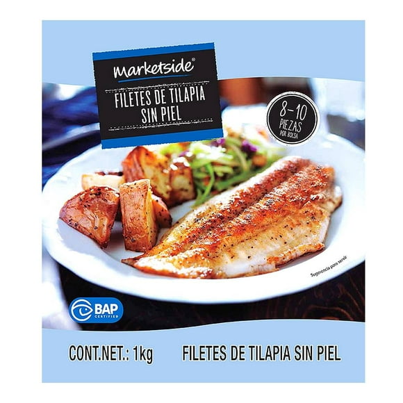 Filete de tilapia sin piel Marketside 1 kg congelado