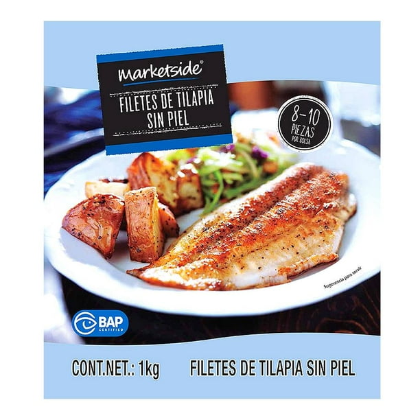 Filete de tilapia sin piel Marketside 1 kg congelado