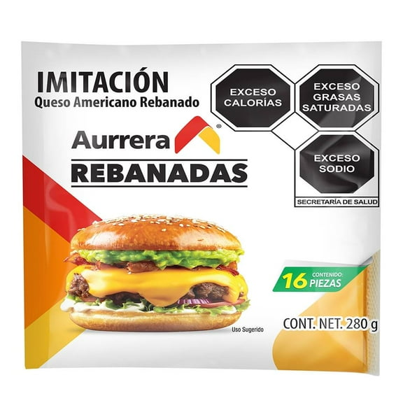 Imitación queso americano Aurrera rebanado 280 g