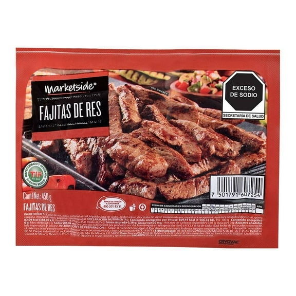 Fajitas de res Marketside 450 g