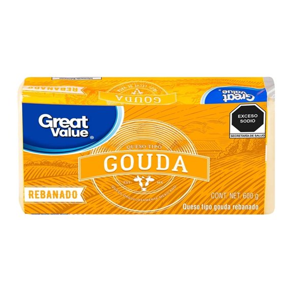 Queso tipo gouda Great Value rebanado 600 g