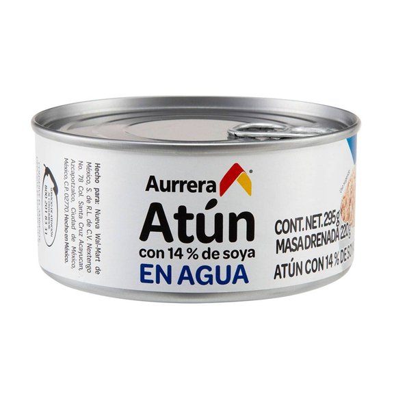 Atún Aurrera con 14% de soya en agua 295 g