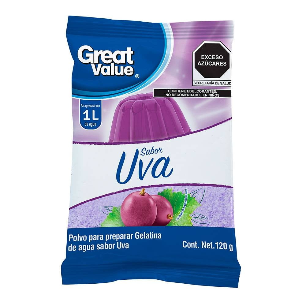 Polvo Para Preparar Gelatina Great Value Sabor Uva 120 G Walmart 0742