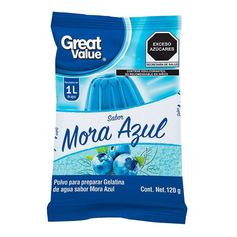 Polvo Para Preparar Gelatina Great Value Sabor Mora Azul 120 G Walmart 3428