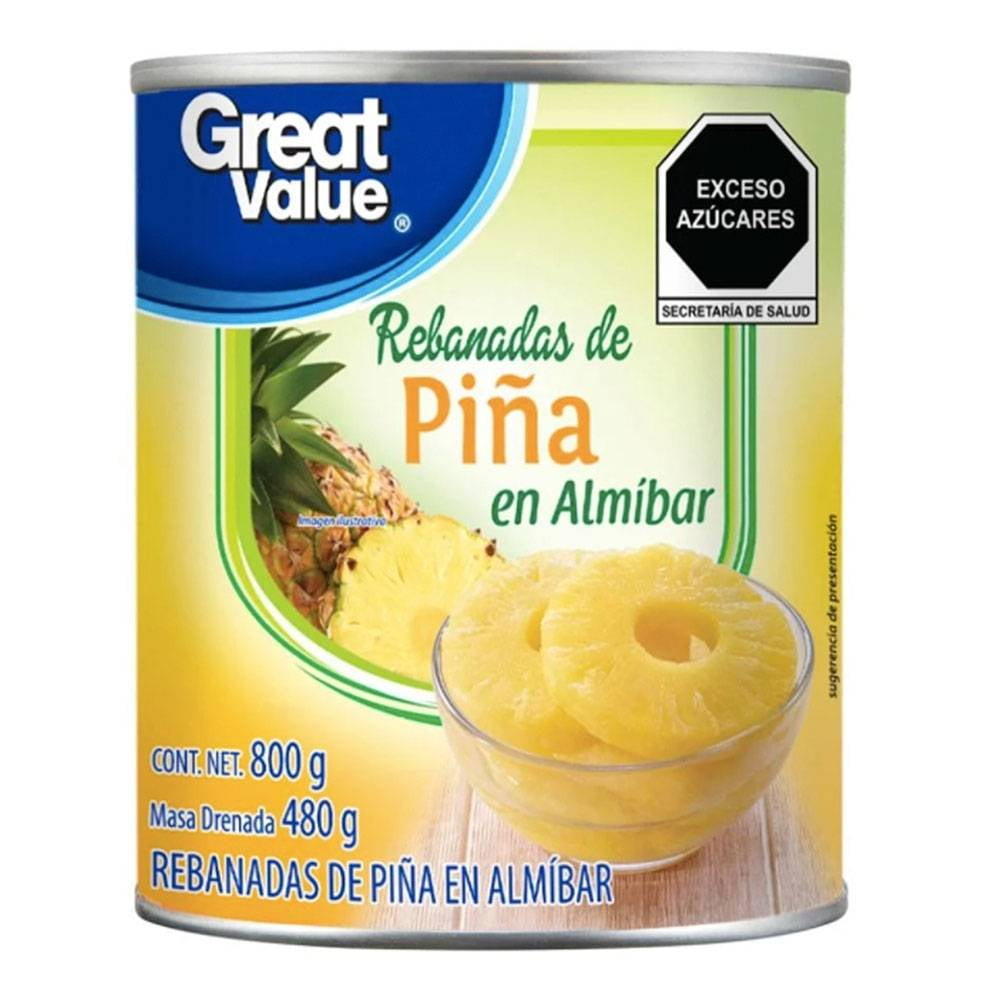 Piña en almíbar Great Value en rebanadas 800 g | Walmart