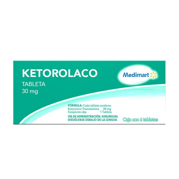 Ketorolaco Medimart sublingual 30 mg 6 tabletas | Walmart