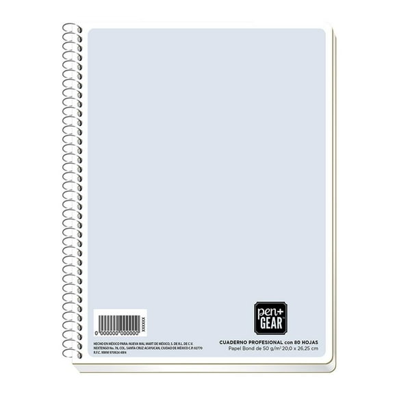 Cuaderno Profesional Pen+Gear Cuadro Grande 80 Hojas Varios Colores 1 pza