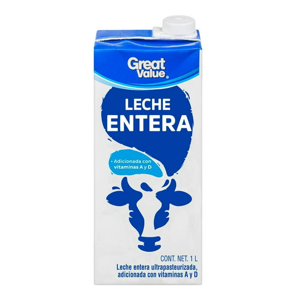 Leche Great Value entera 1 l