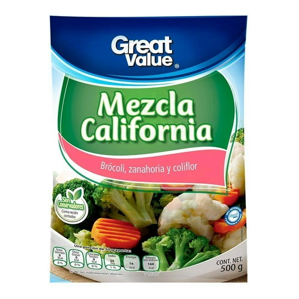 Verduras congeladas Great Value mezcla California 500 g