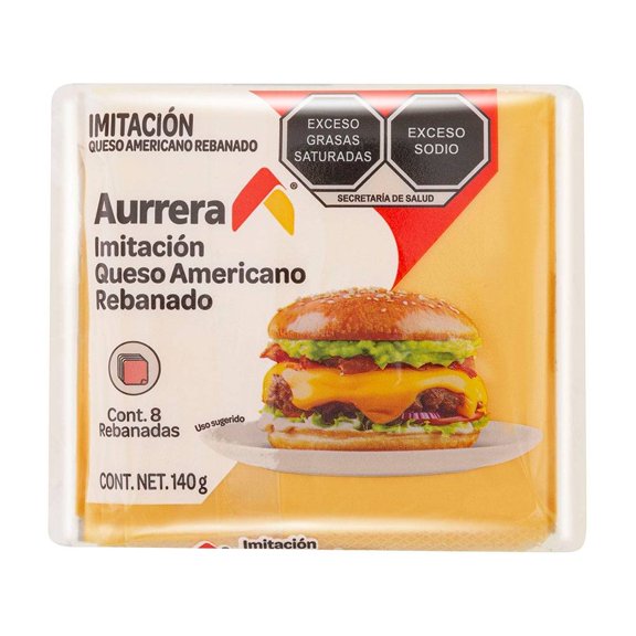 Imitación queso americano Aurrera en rebanadas 140 g