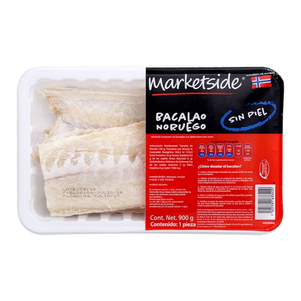 Bacalao noruego Marketside sin piel 900 g | Walmart