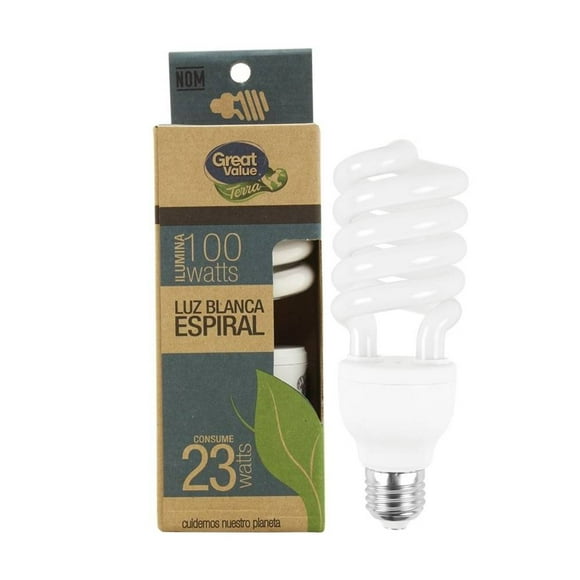 Foco Great Value Terra Luz Blanca Espiral 23 W