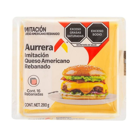 Queso imitación tipo americano Aurrera en rebanadas 280 g