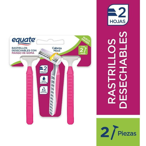 Rasuradoras Equate para hombre antidesliz mango de goma 2 pzas