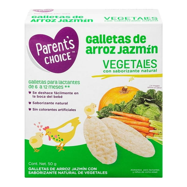 Galletas de arroz jazmín Parent's Choice vegetales 50 g