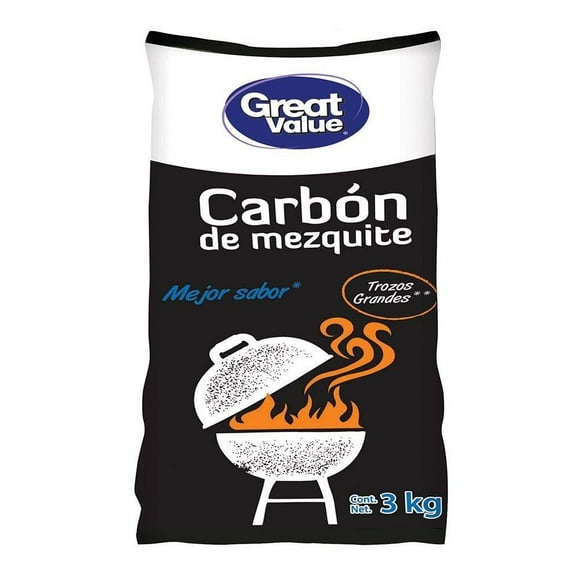 Carbón de Mezquite Great Value 3 kg