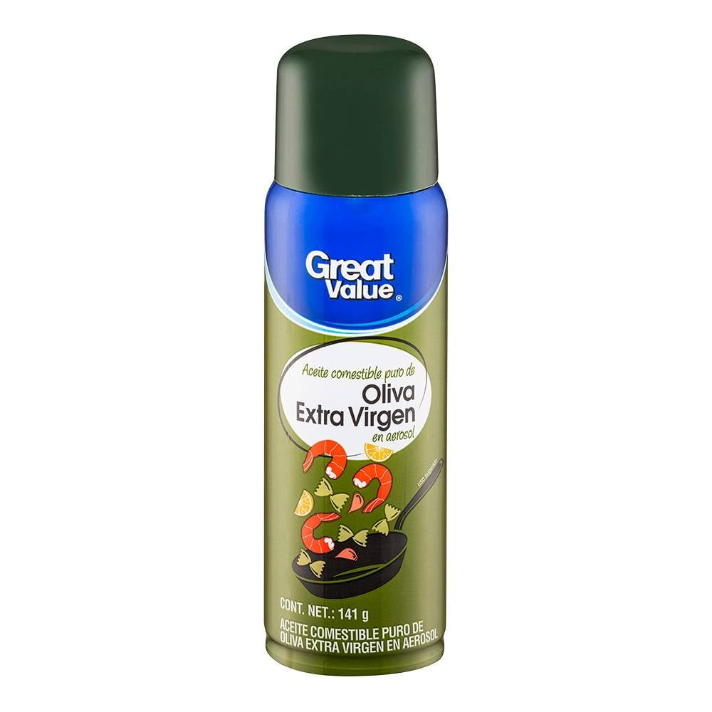 Aceite de oliva Great Value extra virgen en aerosol 141 g