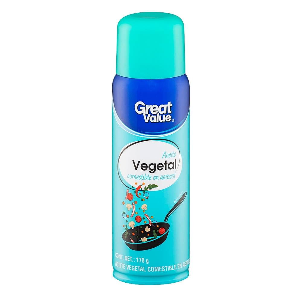 Aceite vegetal Great Value comestible en aerosol 170 g