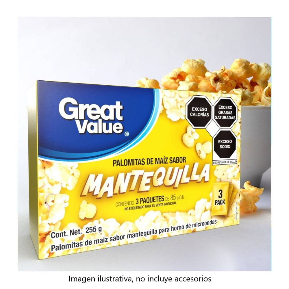 Comprar Palomita Great Value para Microondas Extra mantequilla - 85gr, Walmart Guatemala - Maxi Despensa