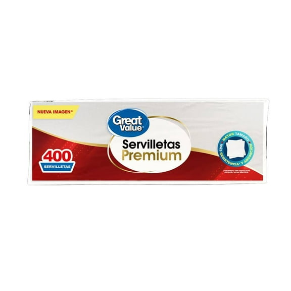 Servilletas Great Value premium 400 pzas