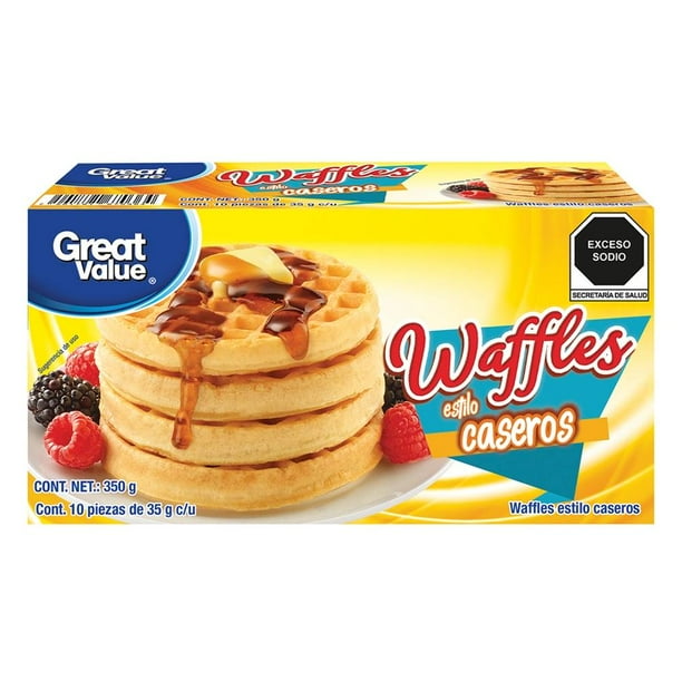 Waffles Great Value estilo caseros 10 pzas de 35 g c/u