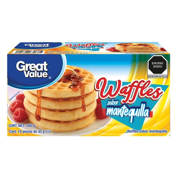 Waffles Great Value sabor mantequilla 10 pzas