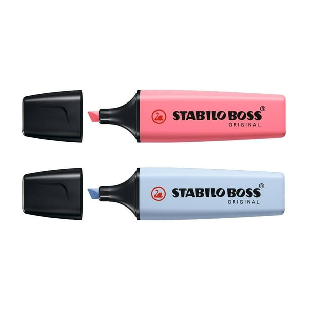 Marcatextos pastel Stabilo Boss Original Blíster con color rojo cereza y  azul cielo | Walmart