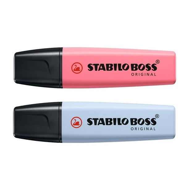 Marcatextos pastel Stabilo Boss Original Blíster con color rojo cereza y  azul cielo | Walmart