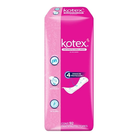 Pantiprotectores Kotex largos 92 piezas