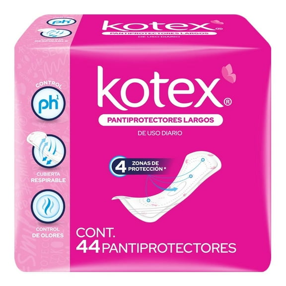 Pantiprotectores Kotex largos 44 piezas