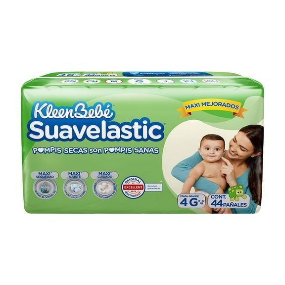 Pañales para bebe Kleenbebé Suavelastic Etapa 4 Grande Unisex 44 Piezas