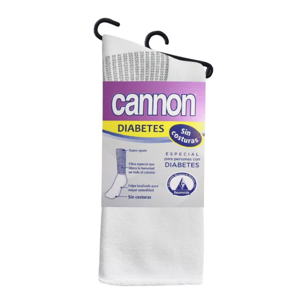 Calcetín Cannon Unitalla Gruesa Diabetes Blanco Par | Walmart