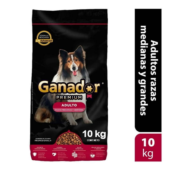 Alimento para Perro Ganador Premium Adulto Razas Medianas y Grandes 10 kg
