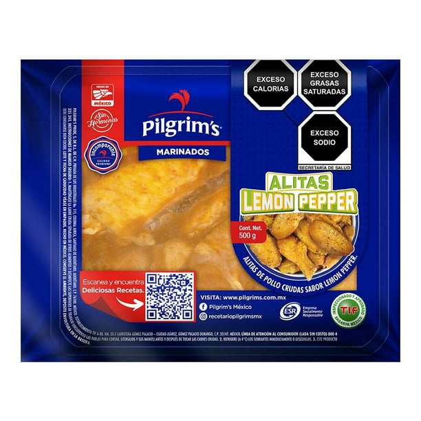 Alas de pollo Pilgrim's marinadas sabor lemon pepper 500 g | Walmart