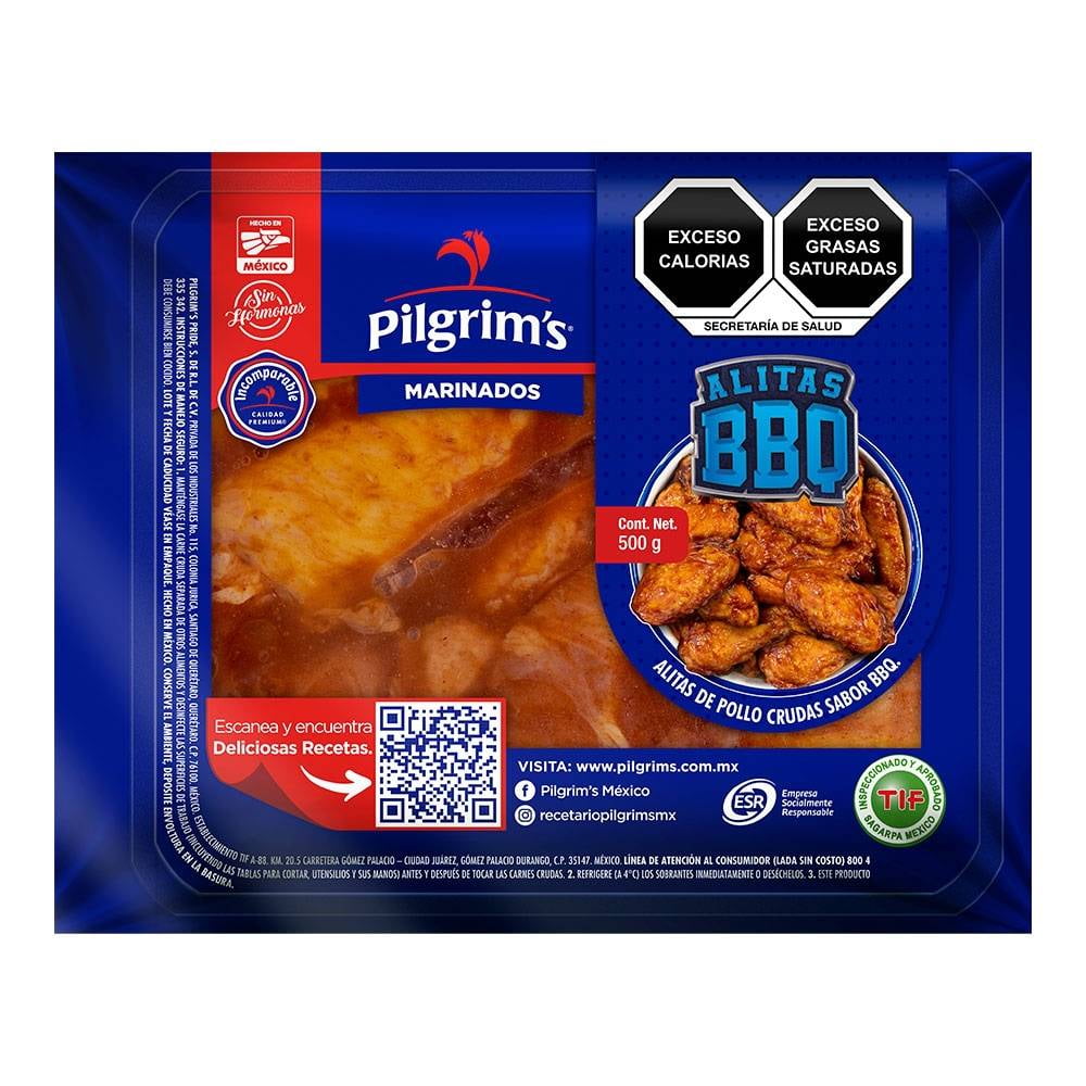Alas de pollo Pilgrim's marinadas sabor bbq 500 g | Walmart