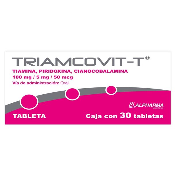 Triamcovit-T 100 mg/5 mg/50 mcg 30 tabletas