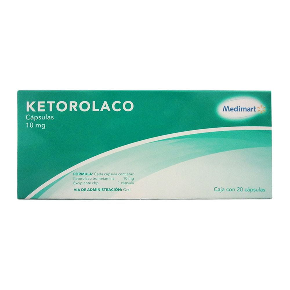 Ketorolaco Medimart 10 mg 20 cápsulas | Walmart