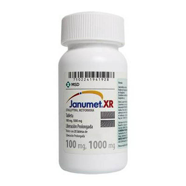 Janumet XR 100 mg/1000 mg, 28 tabletas de liberación prolongada Walmart