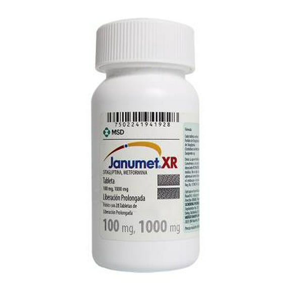 Janumet XR 100 mg/1000 mg 28 tabletas de liberación prolongada