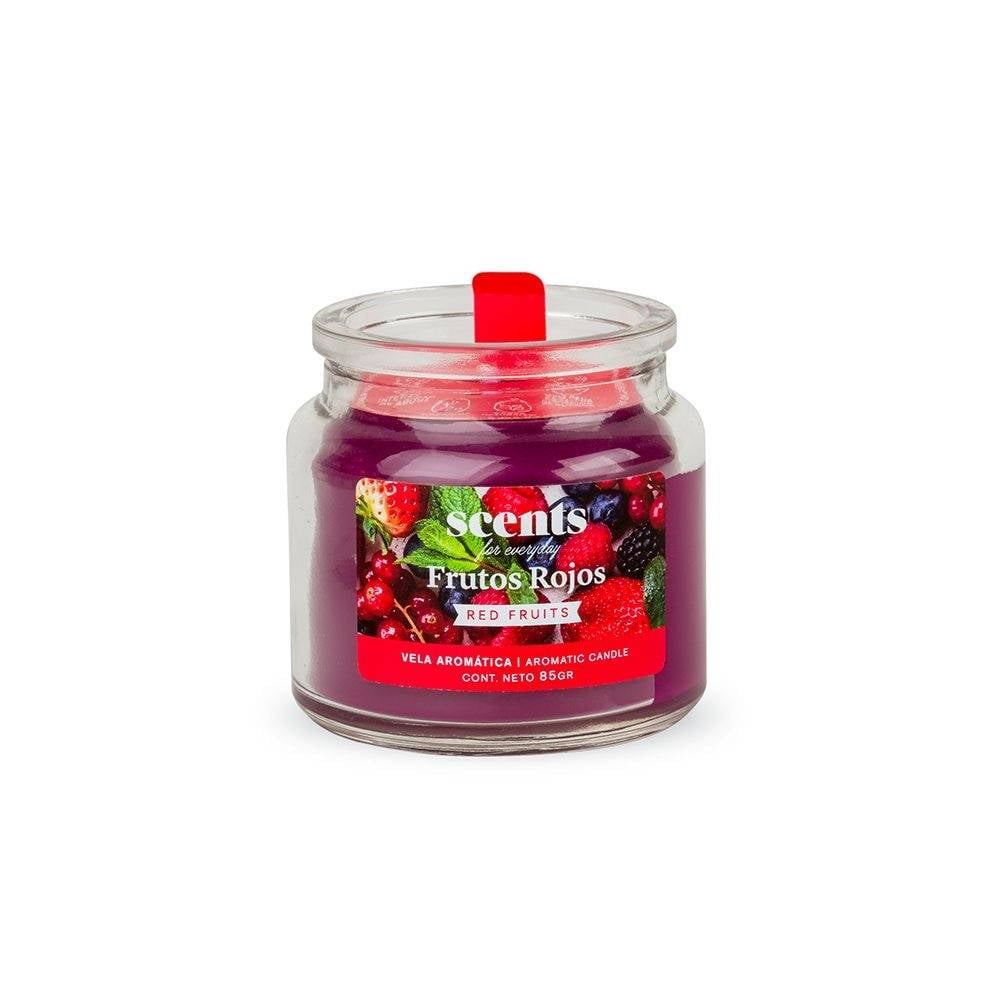 Juego De 3 Velas Cilindricas Aroma A Frutos Rojos