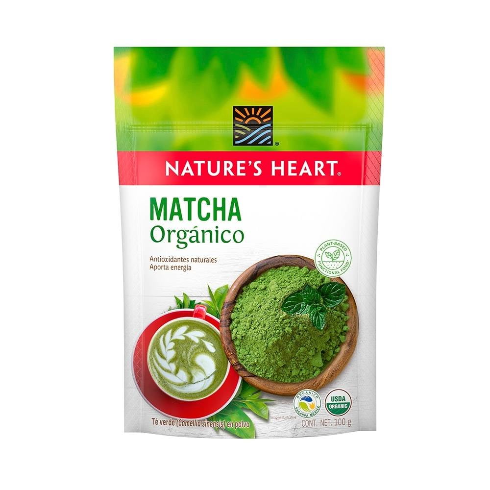 tobillo Armario Lima Té verde Nature's Heart matcha orgánica 100 g | Walmart