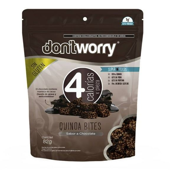 Barritas de quinoa Don't Worry quinoa bites sabor a chocolate 82 g