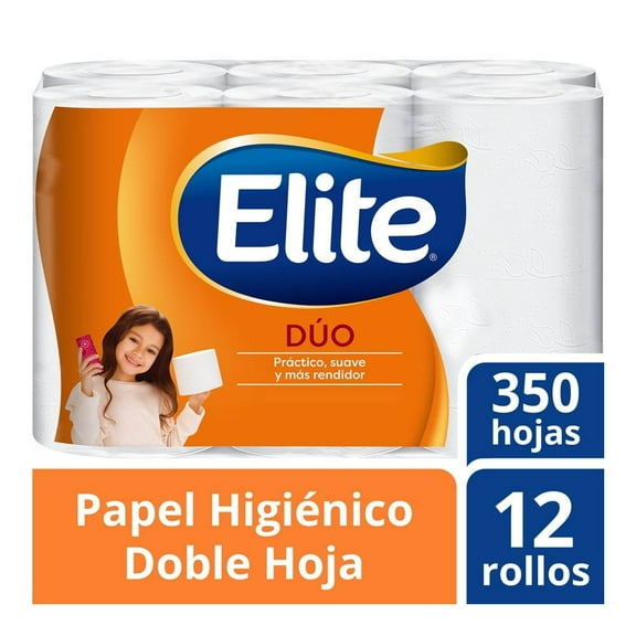 papel higiénico elite dúo 12 rollos con 350 hojas dobles cu